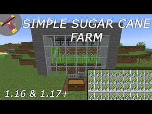 Simple Sugar Cane Farm - 1.16 & 1.17+ - Minecraft (Java Edition)