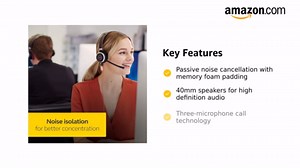 Jabra Evolve 40 MS Professional Wired Mono Headset – Superior Sound for Calls and Music, 3.5mm Jack/USB Connection (New) (Renewed)