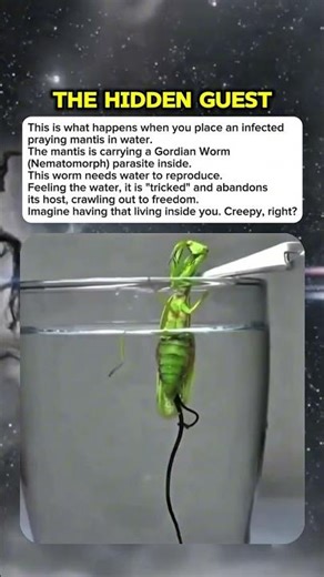 Unveiling the "alien" parasite hidden inside the mantis. #shorts #science