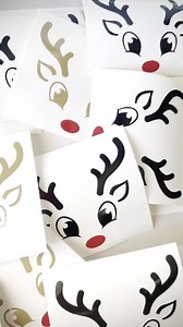 Red Nose Reindeer Face Decals: Christmas Holiday Stickers - Etsy