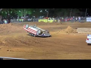 Junk Car Jump & Run at the country fair demolition derby race