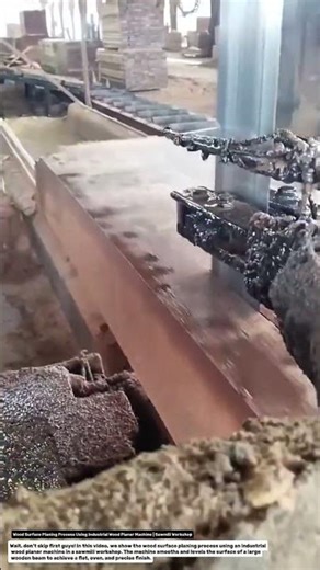 Wood Surface Planing Process Using Industrial Wood Planer Machine | Sawmill Workshop.