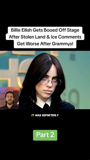 Billie Eilish Gets Booed Off Stage After Stolen Land & Ice Comments Get Worse After Grammys! #billieeilish #billieeilishfan #parati #abcxyz #news
