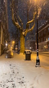Abingdon, Virginia sure looked pretty as the snow fell on Friday night. Dinner at The Tavern is always good! #Abingdon Va | Old House Life - Michelle Bowers