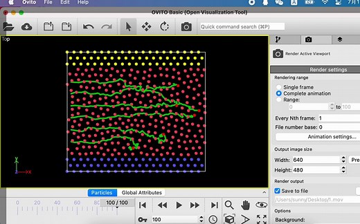 Ovito绘制原子运动轨迹