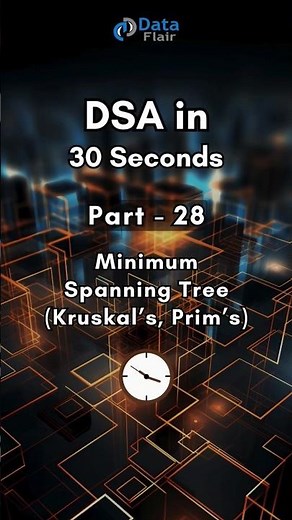 Minimum Spanning Tree in DSA - Kruskal's and Prim's Algorithm #dsa #technology #shorts