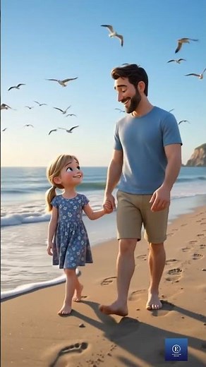 Learn English with Story: Father & Daughter Beach Walk | English Conversation Practice