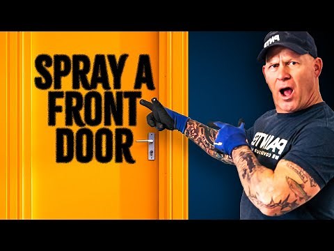 How to spray a front door. Painting a door with an airless paint sprayer.