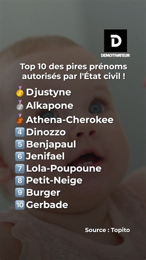 Top 10 des pires prénoms autorisés par l'État civil ! | Demotivateur