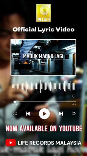 Adeq - Mabuk-Mabuk Lagi (Official Lyric Video) is now available on YouTube!