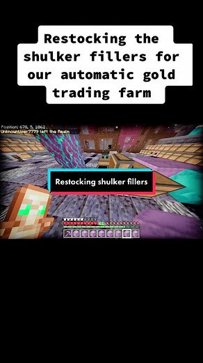 Restocking Automated Gold Trading Farm with Shulker Fillers
