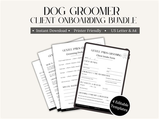 Dog Grooming Intake Form Template | Pet Groomer Client Intake Form | Editable Canva Template | Grooming Business Forms | Instant Download - Etsy