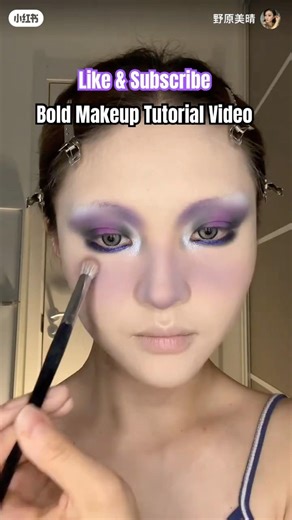 Satisfying Bold Makeup Tutorial Video | Asian | Aesthetic | #makeuptutorial #makeupideas 💜🖤✨