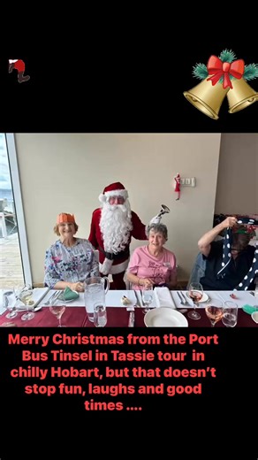 3.4K views · 48 reactions | Merry Christmas from the Port Bus Tinsel in Tassie tour in chilly Hobart, but that doesn’t stop fun, laughs and good times …. #portbus | Port Bus Charters, Tours & Rentals Pty Ltd | Facebook