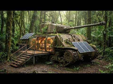 This Guy Turned an Abandoned Super-Heavy Tank into a Cozy Luxury Home (ASMR No Talking)