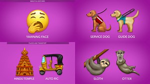 あくび顔・カワウソ・盲導犬など59種類230パターンの新絵文字が「Unicode 12.0」で追加される