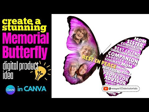 Create Memorial Butterfly Canva Tutorial for Beginners Step by Step