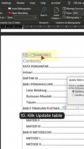 Cara Membuat Daftar Isi di Microsoft Word