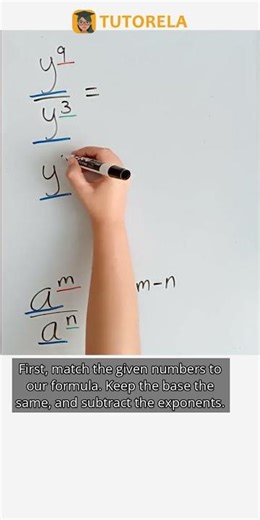 Simplifying y^9 ÷ y^3 with Exponent Rules #Math #ExponentsRules #ApplyingCombinedExponentsRules