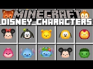Minecraft DISNEY CHARACTERS MOD / PLAY WITH MICKEY MOUSE, MARVEL SUPERHEROES & OTHERS!! Minecraft