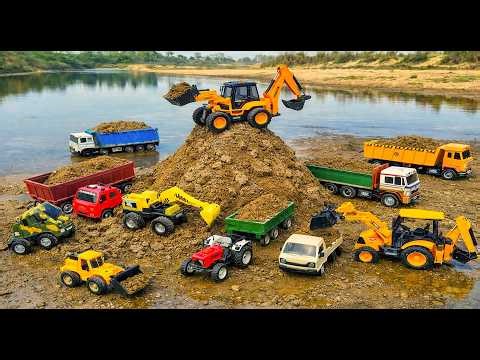 JCB 5CX Loading Sand Stone Dumper Truck Tipper Tractor Pickup | Jcb Tractor Cartoon || AR toys