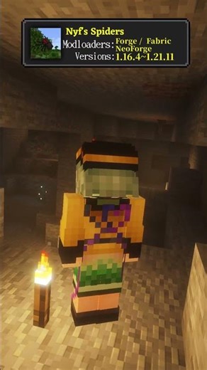 Spiders Walking on Walls Mod [Minecraft] Koishi's Mod Introduction Part 377 #minecraft #game #shorts