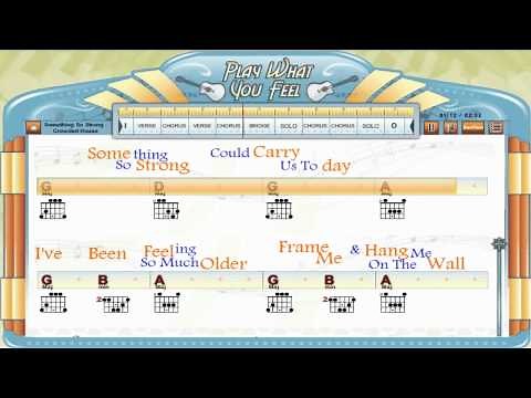 Something So Strong - Crowded House - Guitaraoke, Chords & Lyrics, Lesson - playwhatyoufeel.com