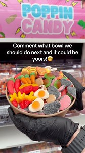 122K views · 1.4K reactions | 北Let’s make a MINI FOOD Custom Candy Bowl!北 #reels #viral #satisfying #asmr #explorepage #candies #funny #platter | Poppin Candy | Facebook