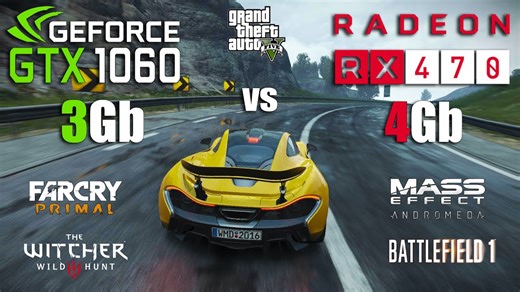 GTX 1060 3GB vs RX 470 4GB test in 6 games (i5 7600K)