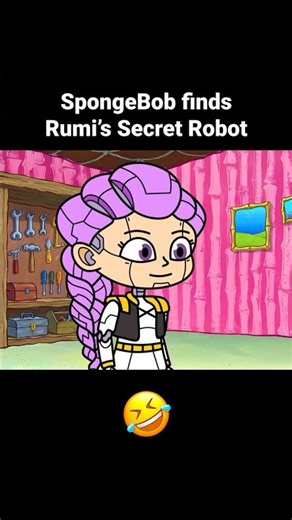 SpongeBob Finds Rumi’s Secret Robot! 🤣 Part 2 #spongebob #kpopdemonhunters #animation