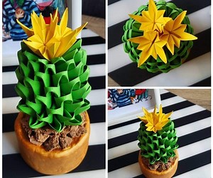3D Cactus Origami DIY