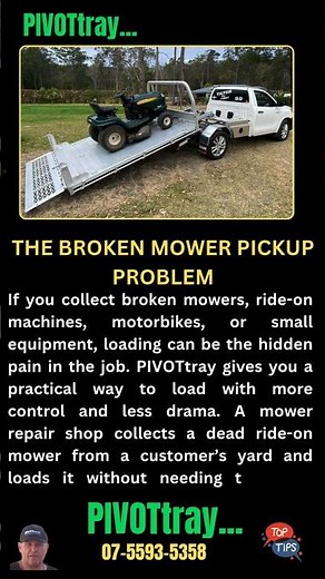 Load singlehanded A Broken Mower Without The Struggle