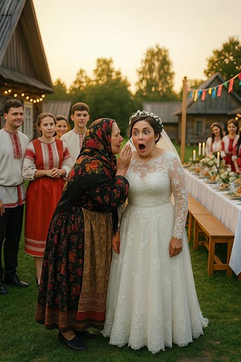 Under brylluppet nærmede en ukendt gammel kvinde sig bruden og hviskede hende blot nogle få ord i øret: efter det annullerede bruden straks brylluppet 😱😲 Midt i bryllupsfesten gik alt perfekt. På de lange træborde stod retterne klar, gæsterne skålede, de unge lo, musikerne spillede en hurtig melodi, og bruden var allerede blevet trukket ind i endnu en dans. Alle var glade på de unges vegne — det så ud til, at intet kunne mørklægge denne dag. Men netop i det øjeblik, hvor latteren fyldte hele g