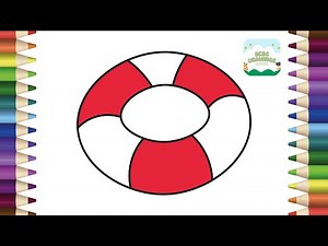How To Draw Float | Swim Ring Drawing | Lifebuoy Drawing | Float Drawing | Cute And Easy Drawing