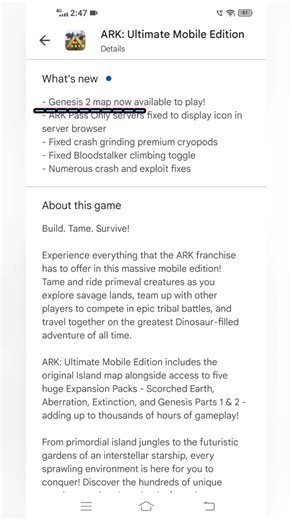 Genesis part 2 is finally out now in Ark ultimate mobile edition 😧😃