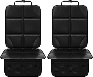 Meolsaek Car Seat Protector, Seat Protector Under Baby Car Seat Prevent Dents, Thick Padding and Non-Slip Backing Design for Vehicles Sedan SUV Truck (2 pcs)