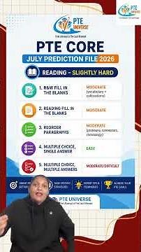 PTE Core July 2026 Prediction File | Latest Exam Questions & Smart Preparation Strategy #pte90