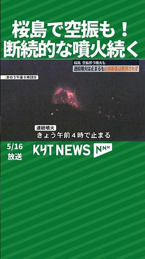 桜島で空振も 断続的な噴火続く