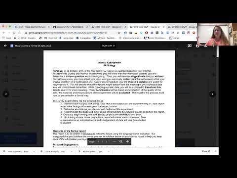 How to write an IB Biology IA