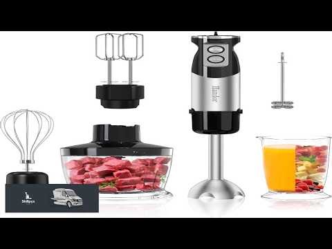 Handor 6 in 1 Hand Immersion Blender 1000W 12 Speed Handheld Blender with 600ml