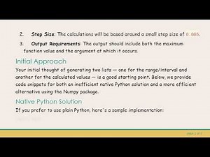 Efficiently Find the Maximum Value and Argument of a Function Using Python
