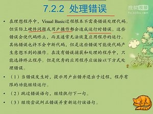 Visual Basic学习视频07：错误处理