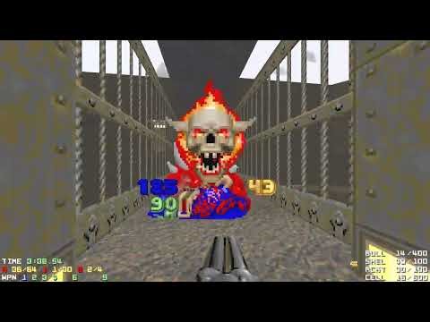 Plutonia MAP04 "Caged" semi-blind saveless pistol-start 100% Kills and Secrets on UV