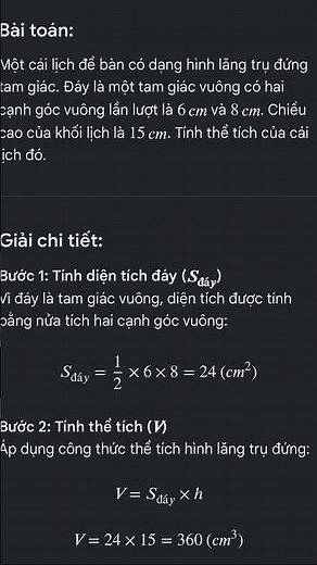 Thể tích hình lăng trụ đứng