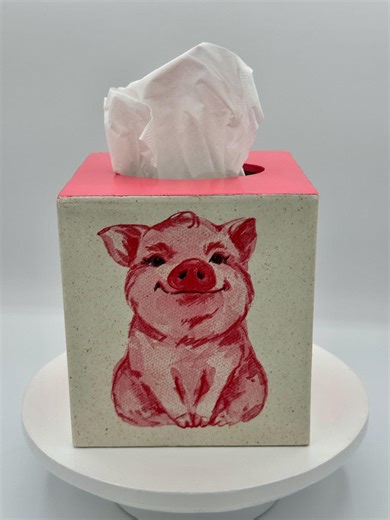 Pink Piglet Decoupage Tissue Box Cover - Etsy