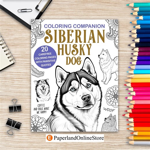 Siberian Husky Coloring Book: Mandala & Quote Designs - Etsy