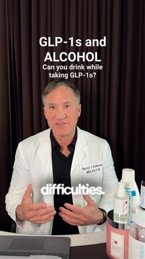 Terry Dubrow on Instagram: "Holiday season + GLP-1s = proceed with caution. I explain the science behind alcohol on GLP-1s and how to avoid severe side effects. Top tips: skip sugary drinks ✔️ hydrate ✔️ and pace yourself ✔️ Have you noticed a different reaction to alcohol on GLP-1s? #glp1medications #glp1journey #glp1alcohol #glp1support #holidayhealth #sciencebacked"