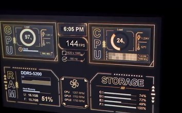 AIDA64 Sensor Panel Skin 1024x600 | Amber Gold UI | Futuristic Gaming Screen | Hardware Monitor Skin - Etsy Australia
