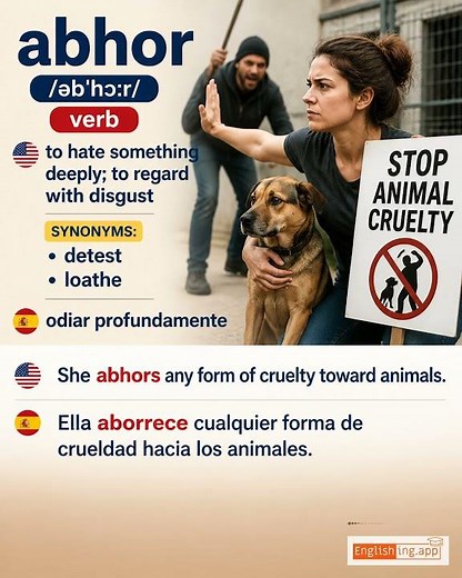 Abhor: English vocabulary meaning and example
