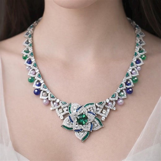 Vintage Sterling Silver Pendant Necklace: Sapphire, Jade, Emerald, Diamond Cocktail Jewelry - Etsy